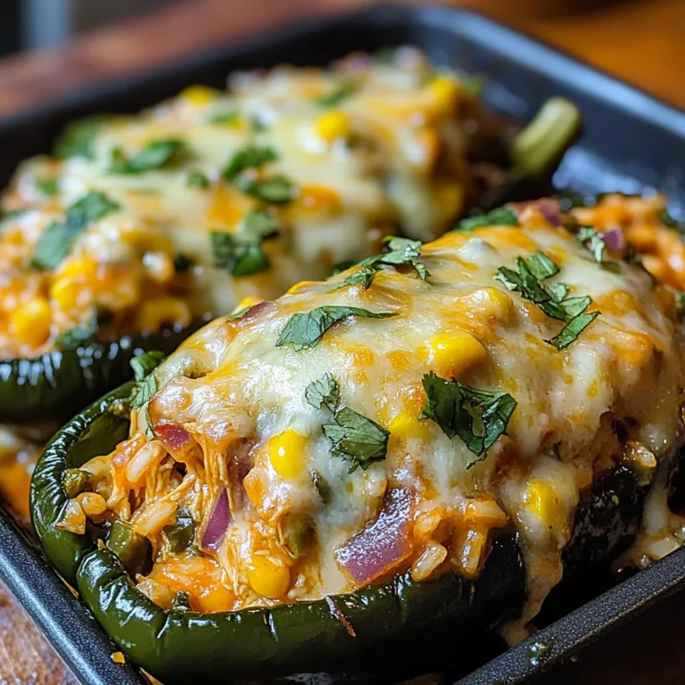 Chicken Stuffed Poblano Peppers