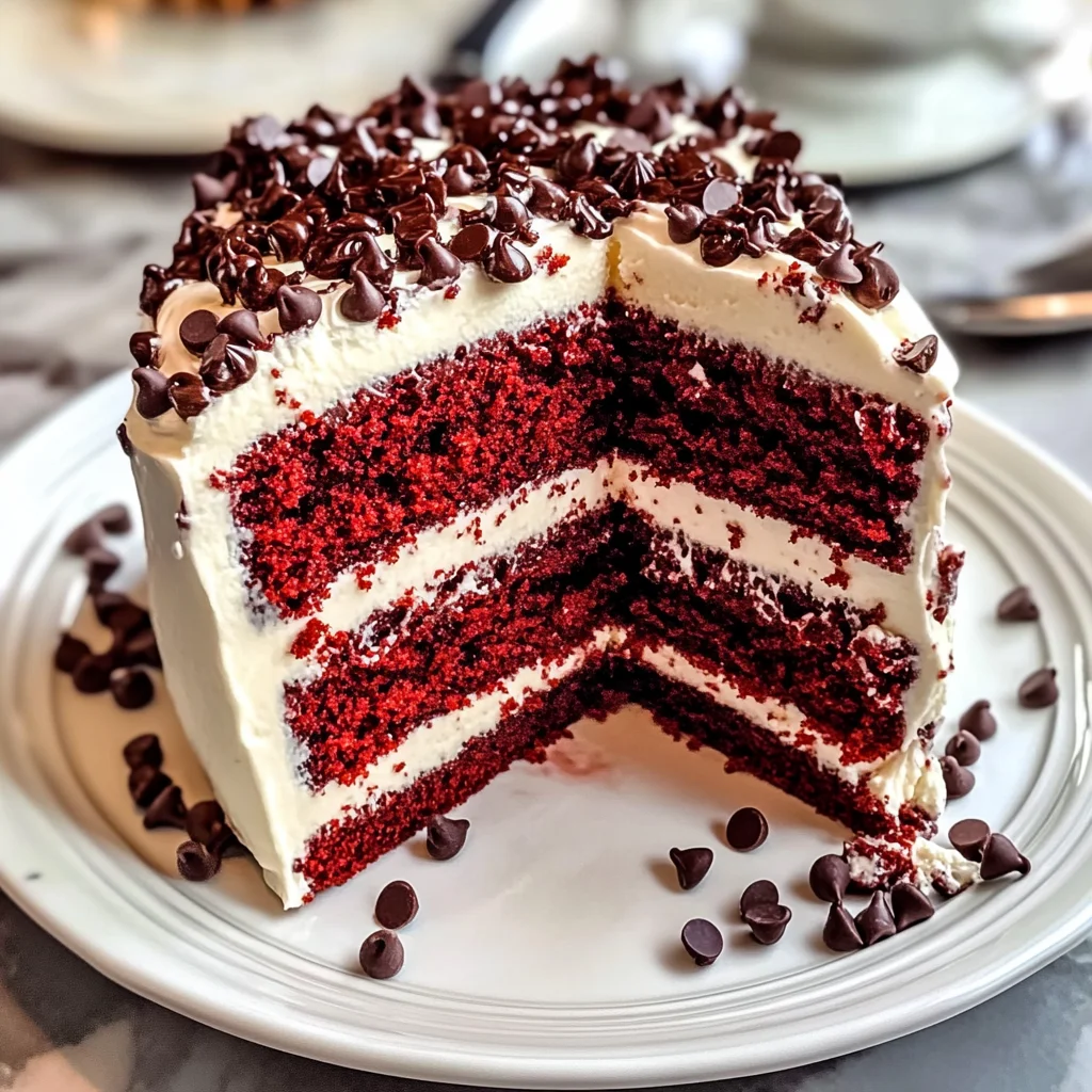 Chocolate Chip Red Velvet Cake Recipe