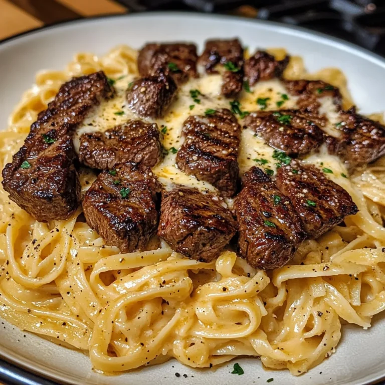 Cajun Steak Tips with Cheesy Parmesan Linguine