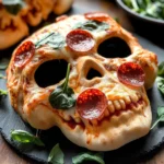 Cheesy Halloween Pizza Skulls
