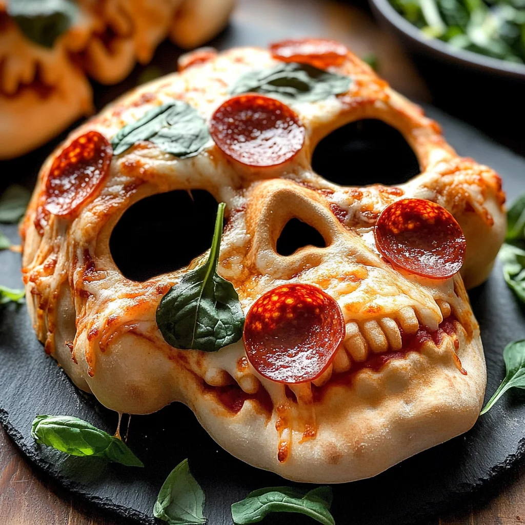 Cheesy Halloween Pizza Skulls
