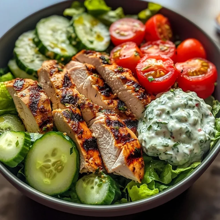 Greek Chicken Salad Bowl with Tzatziki