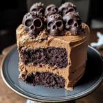 High Altitude Ginger Chocolate Skull Cake for Halloween