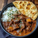Slow-Cooked Beef Curry with Garlic Naan