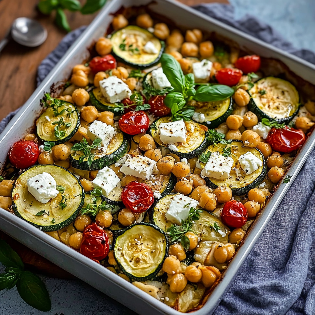 Zucchini & Chickpea Bake with Feta